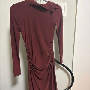 Aritzia Burgundy Long Sleeve Dress